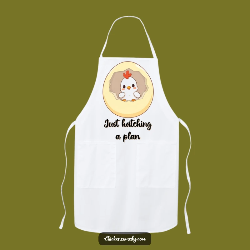 Funny Curious Chicken Apron: Cook Up Laughs with this Hilarious Egg Design