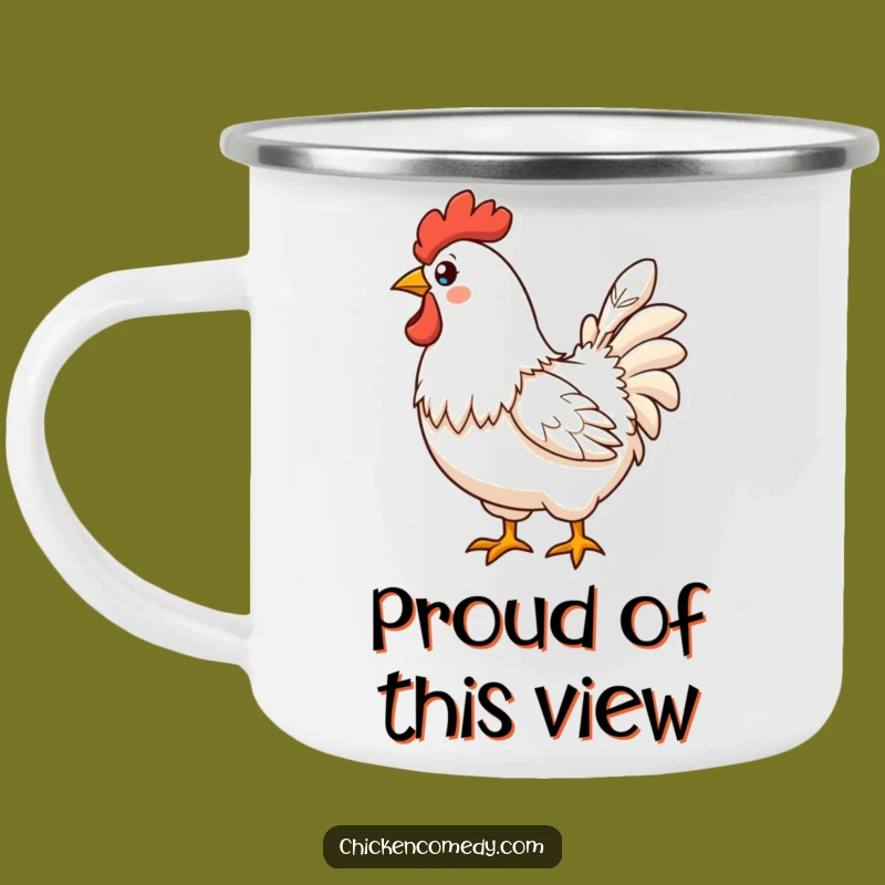 Funny Proud Chicken Feather Camping Mug: Enjoy Stylish Sips Outdoors