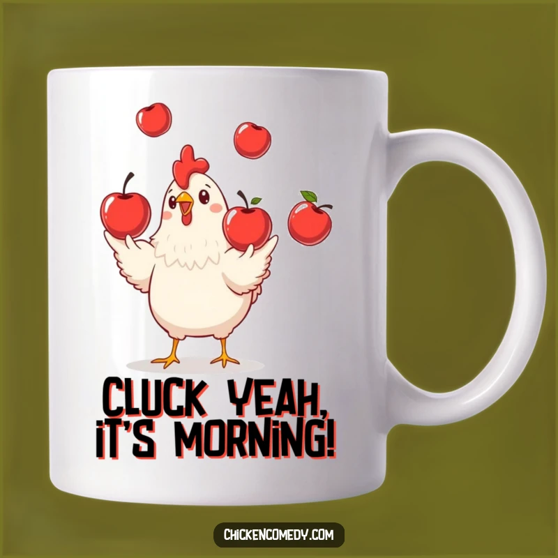 Funny Chicken Juggling Apples Mug: A Hilarious Gift for Farm Lovers