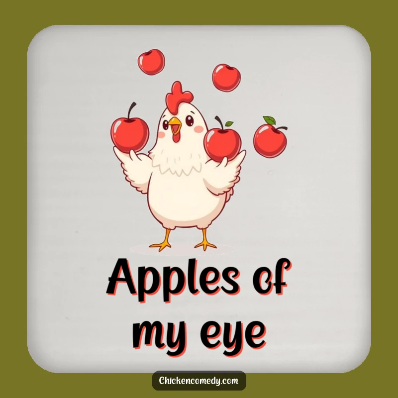 Funny Chicken Juggling Drink Coaster: Protect Surfaces with Playful Farm Art