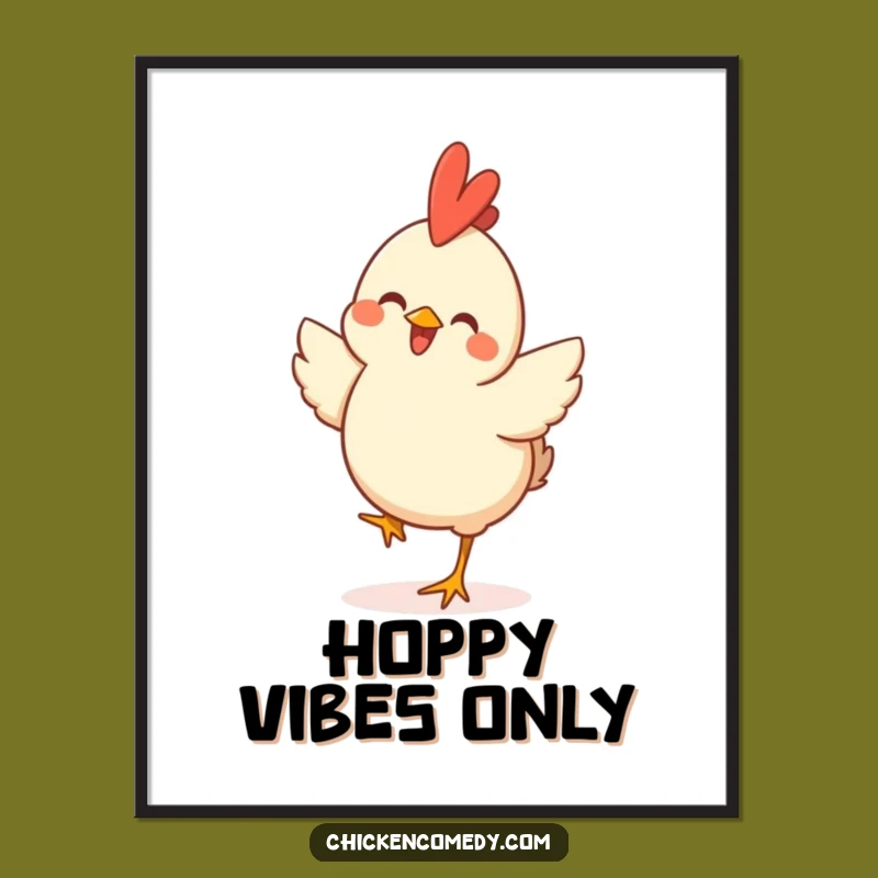 Funny Happy Chicken Hop Poster: Decorate with Joyful Energy and Laughter