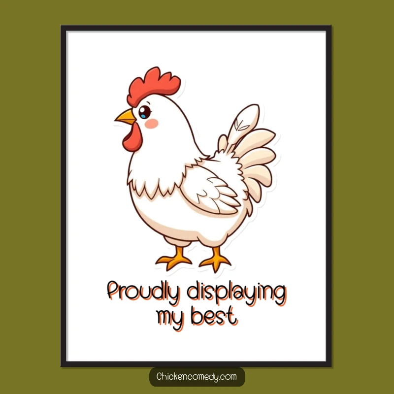 Free Printable Funny Wall Art: Proud Chicken Feather Display - Chic Downloadable Decor!