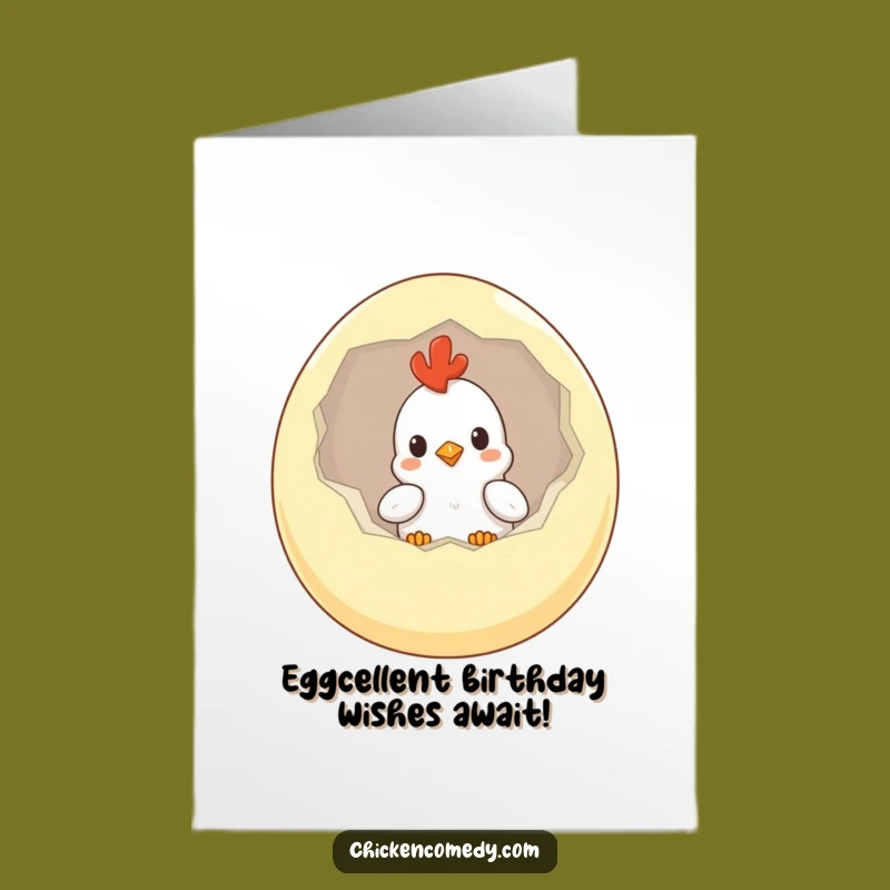 Free Printable Funny Birthday Card: Curious Chicken Egg Surprise - Downloadable Fun!