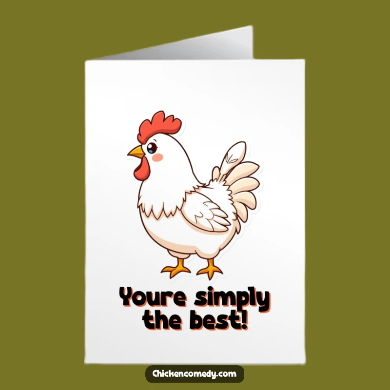 Free Printable Birthday Card: Proud Chicken Feather - Elegant Downloadable Greeting!