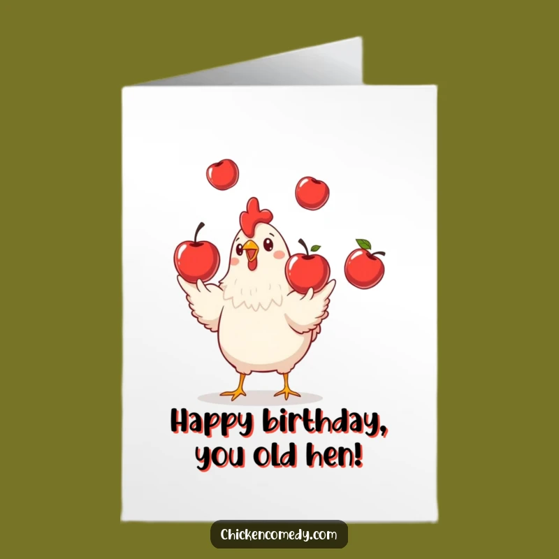 Free Printable Chicken Birthday Card - Juggling Fun Downloadable Gift