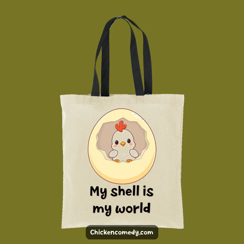 Funny Curious Chicken Tote Bag: Carry Your Laughs in this Funny Egg Design